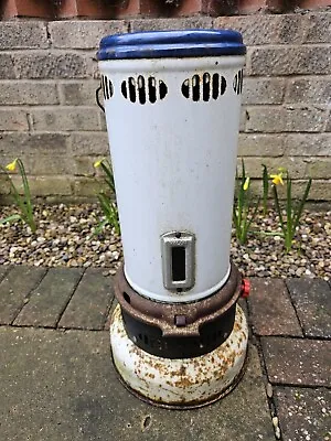 Vintage Valor L210 Blue Flame Paraffin Oil Space Heater Blue & White With Tank • £59.95