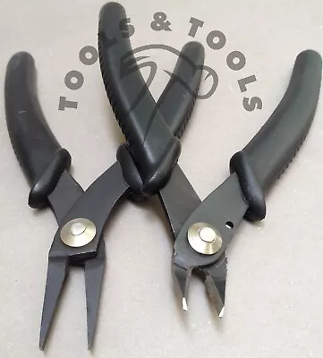 £8.99 • Buy Economy 2 Piece Slim Line Pliers Set Flat & Side Cutters Beading Jewellery Wires