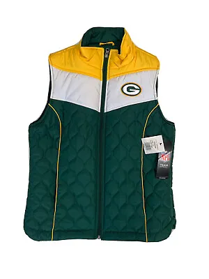 Green Bay Packers NFL Team Apparel Women’s Quilted Full Zip Vest SZ Small NWT • $42.99