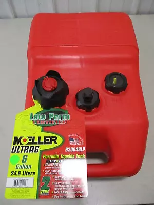 Moeller 620049LP 6 Gallon Ultra 6 Portable Fuel Tank Red Plastic Marine • $94.99