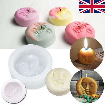 £6.79 • Buy 3D Moon Face Wax Candle Silicone Soap Cake Molds Plaster Handmade Craft Making