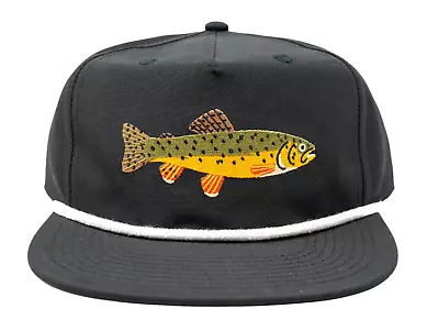 Trout Hat Embroidered Duck Camp Style Fish Rope Hat - Free Shipping • $19