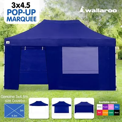Wallaroo 3mx4.5m Pop Up Outdoor Gazebo Folding Tent Market Party Marquee Canopy • $295