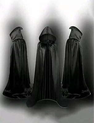 35' Vampire Cape Cloak Hooded Cloak Medieval Witch Adults Halloween Cosplay  • $8.99