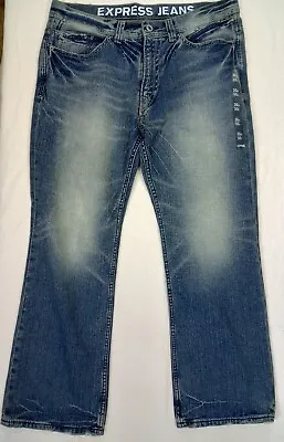 Express Jeans Low Rise Loose Cut Blake Size 36x30 Med Wash Distressed • $20.47