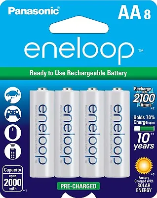 £40.02 • Buy Panasonic Eneloop AA (BK-3MCCA8BA) Ni-MH Rechargeable Batteries (8 Pack)