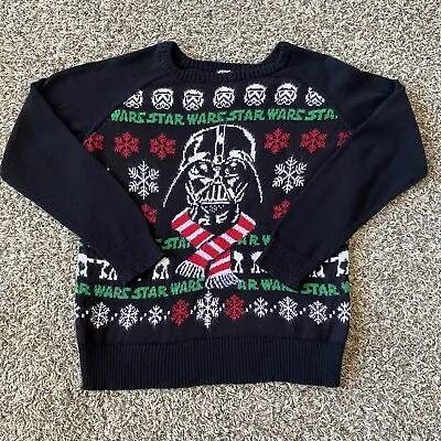 $24.99 • Buy Star Wars Christmas Ugly Sweater Adult Large Black Darth Vader Knit Long Sleeve