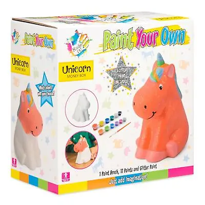 Paint Your Own Money Box Unicorn Figurine Kids Craft Kits Piggy Bank Gift Idea • £10.99