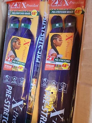 $7.99 • Buy X-pression Expression 100% Kanekalon Braid Hair 2X Pre-Stretched 48” Purple