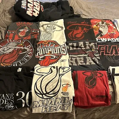 NBA Miami Heat Lot Of 15 T Shirts And 1 Sweatshirt • $99.95