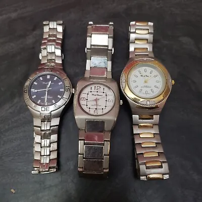 Vintage Mark Naimer Wrist Watch Lot Of 3 Quartz Watches Silver *Battery READ* • $29.97