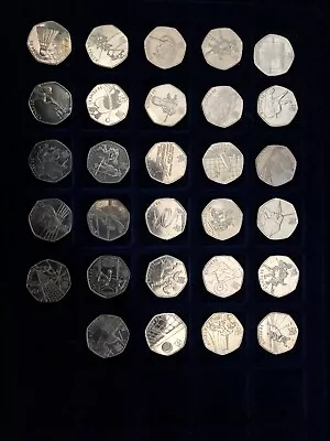 London 2012 Olympic 50p Coins Full Set 29 Coins • £60