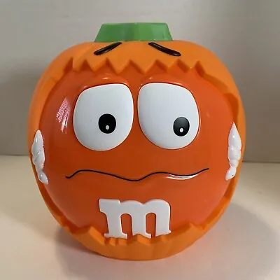 M&Ms Candy Halloween Pumpkin Orange Plastic Dish Bowl Bucket Holder Display • $7