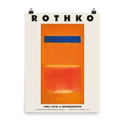 Mark Rothko 1953 Orange Exhibition Poster  Blue Over Red  Vintage Art Print  • $23.46