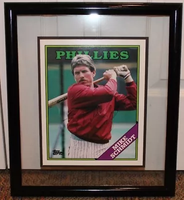 Mike Schmidt Signed Framed File Folder/Photo/Topps 1988/Philadelphia Phillies • $55