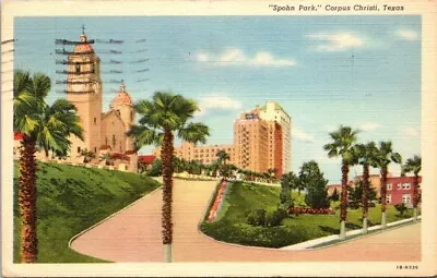  Spohn Park  In Corpus Christi Texas 1940's Posted Vintage Linen Postcard B12 • $4.02