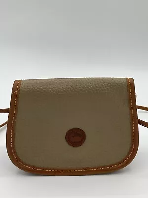 Vintage Dooney Bourke Crossbody All Weather Leather Tan Shoulder Bag • $45