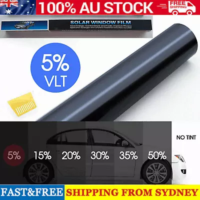 5% VLT Window Tint Film Black Roll 75*300cm + Window Tinting Tools Kit Car Home • $9.89