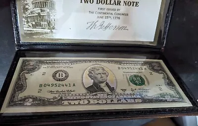 World Reserve Monetary Exchange 2003 A Two Dollar Note In Folder - 22k Gold Plt • $19.99