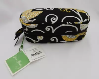 VERA BRADLEY Zip Sunglass Case - Eyeglass Glasses - Yellow Bird - Black - NWT • $21.95