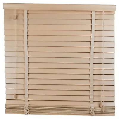 Wooden Venetian Blinds Real Wood Slats Horizontal Window Shades White Mist • £22.95