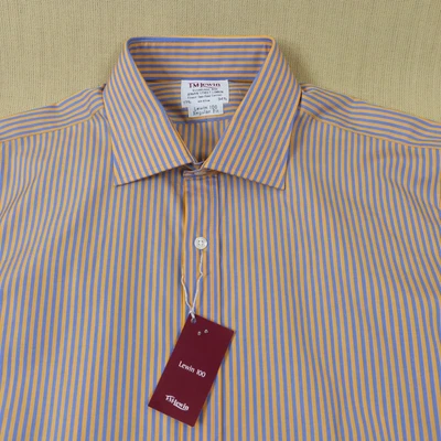 £19.95 • Buy BNWT T M Lewin Men Shirt Size 17.5 Collar Blue Striped Cotton Double French Cuff