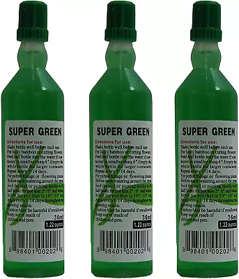 Super Green Lucky Bamboo Fertilizer (3 Bottles) Ready-To-Use All Purpose Plant F • $12.80