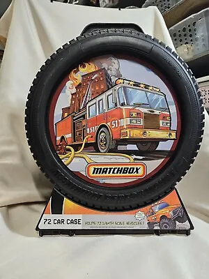 Matchbox 72 Car Diecast Storage Case With Handle Tire Shaped Fire Truck  • $26.60