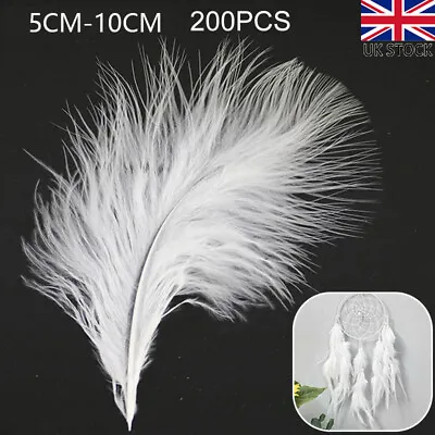 100/200Pcs Large Fluffy Marabou Feathers 5-10cm Card Making Crafts Embellishment • £5.25