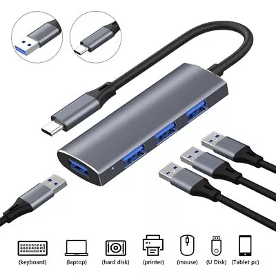 Splitter 4 Port Type-C 3.1 Expander Dock Station USB 3.0 HUB For Laptop PC • $7.90