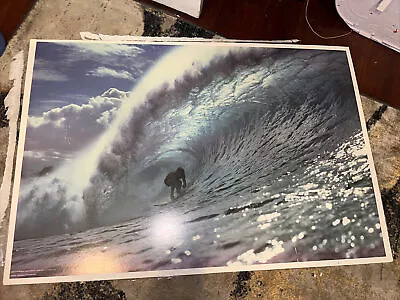 EPIC HUGE MINT VINTAGE 1977 PIPELINE BY AARON CHANG LITHO IN USA 59”x39 5/8” • $99