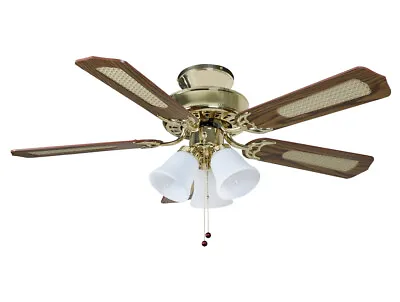 Fantasia Belaire 42in Ceiling Fan Brass Light • £167.36