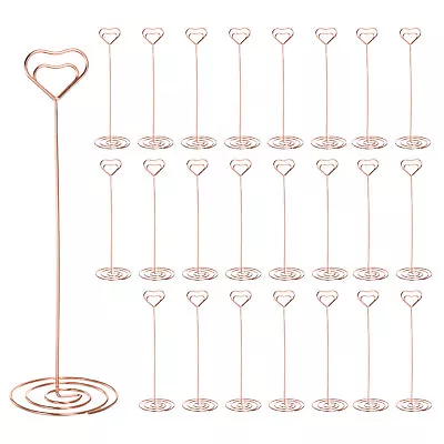 24pcs Table Number Holders Heart 220mm Tall 70mm Base Width Rose Gold • £31.59