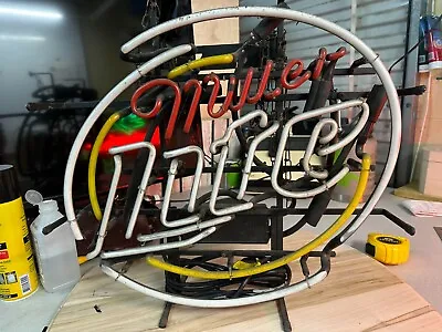 VINTAGE MILLER LITE BEER NEON SIGN.. Broken Tube /Parts - Non Working • $100