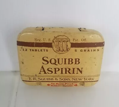  Vintage Medicine  Ad Squibb Aspirin   Tin Box • $24.50