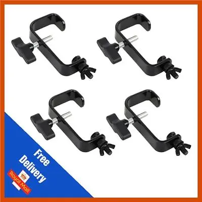 4 X Black 50mm Hook G Clamp Lighting Support Truss Theatre Disco DJ Rigging • £19.99