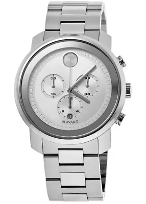 Movado Bold 3600276 Silver Chronograph Dial Bracelet Band Mens Watch • $329.99