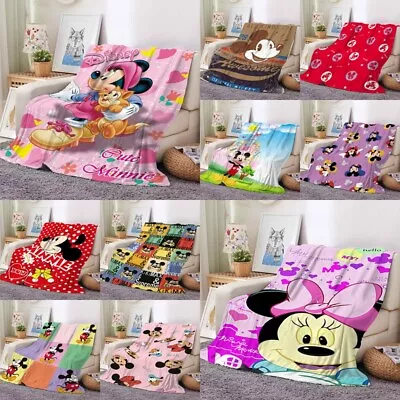 3D Mickey Minnie Mouse Cartoon Sofa Bed Soft Flannel Blanket Throw Kids Gifts UK • £10.78