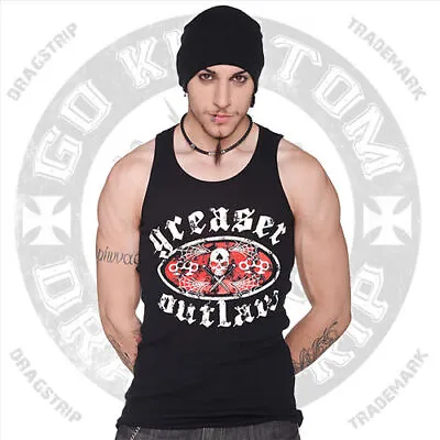 £25 • Buy Dragstrip Clothing Greaser Outlaw 13 Hotrod Tattoo Biker Rocker Vest Top Tanktop