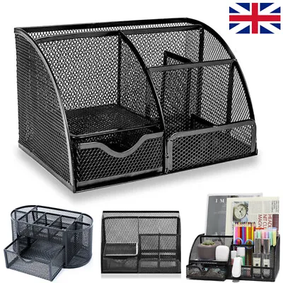 Desk Organiser / Mesh Desk Tidy / Pen Holder / Multi Functional Organizer Black • £8.99