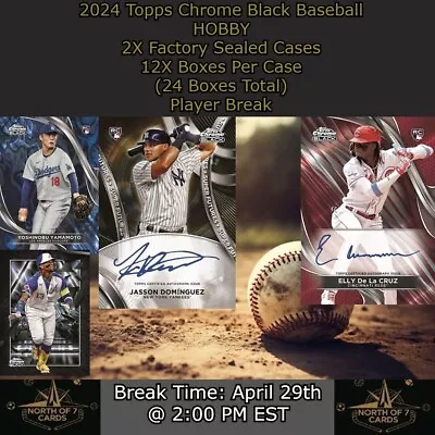 Eloy Jiménez 2024 Topps Chrome Black Baseball Hobby 2X Case Player BREAK #11 • $2.49