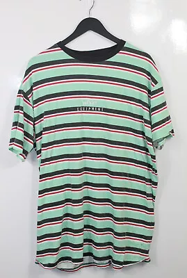 WNDRR Men's Casual T-Shirt Striped Green Black Red & White Size XL • $21.99