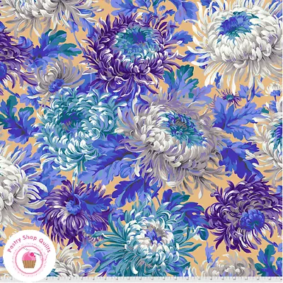 KAFFE FASSETT Free Spirit SHAGGY J072 Neutral Blue Purple Floral Quilt Fabric • $6.75