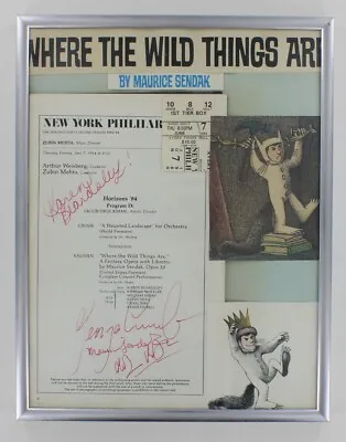 Maurice Sendak Signed 1984 Broadway Play W/Ticket Where Wild Things Are & Cast  • $699