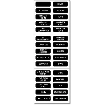 Blue Sea 8031 Basic AC Panel Label Set 30 Labels Marine Boat Panel • $12.98