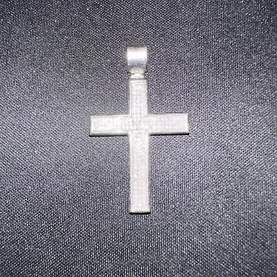 REAL Diamond Cross Pendant Half Carat 1/2 CTW Pave I3 Diamonds Sterling Silver • $189.99