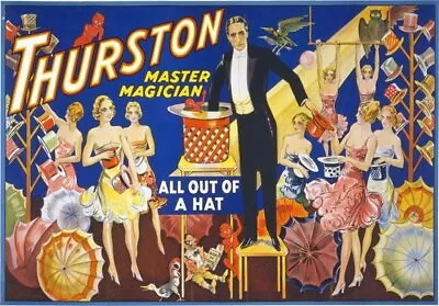 84672 Vintage Thurston Out Of A Hat Magic Magician Decor Wall Print Poster • $24.95