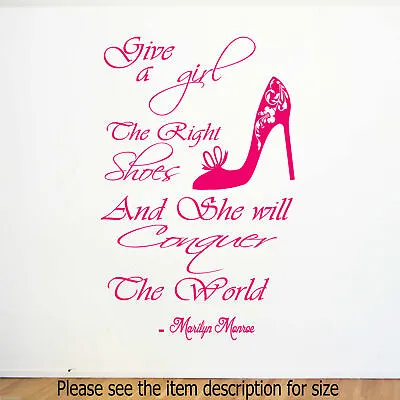 Marilyn Monroe- Conquer The World Inspirational Quote Wall Art Girl Room Decals • £9.99