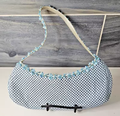 Y & S Original Light Blue Sequin Chain Mail Metal Purse Zipper Closure (read) • $17