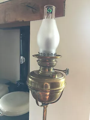 B&P Oil Lamp Chimney Frosted 71/2  Tall 2 1/2  Fitter • £27.99